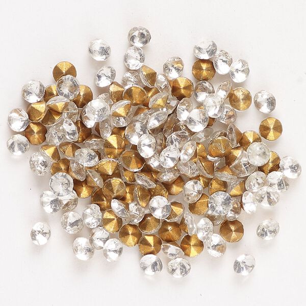 Chaton 144pk crystal foil back, vintage Preciosa Czech crystal rhinestone round PP28 image number 0