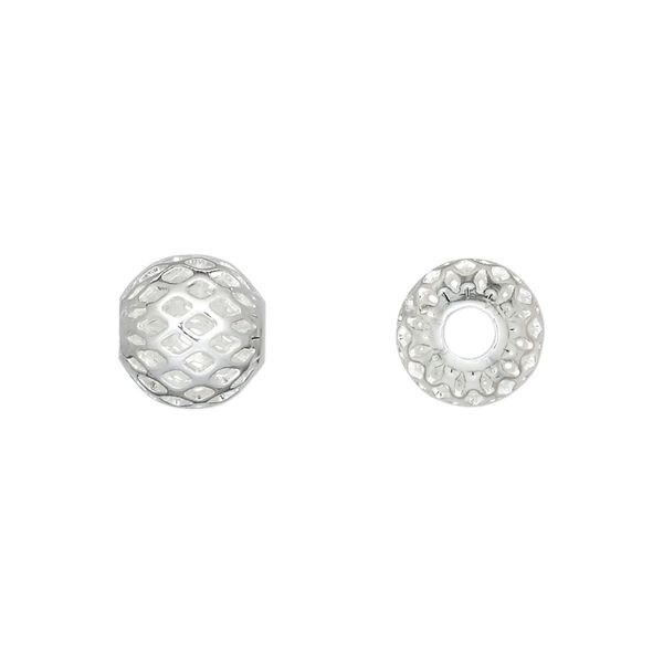 Bead, silver-plated brass, 10mm weave round with cutouts. Sold per pkg of 10. image number 0