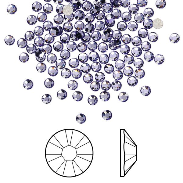 Flat back 1440pk tanzanite foil back, Swarovski® 2.5-2.7mm rose round SS9 2058 image number 0