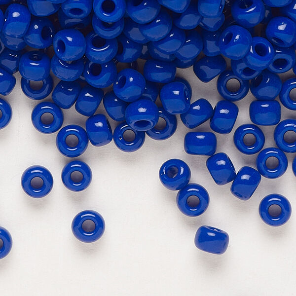 Seed bead, Miyuki, glass, pkg/250g, #6 rocaille, opaque cobalt, (RR-414). image number 0