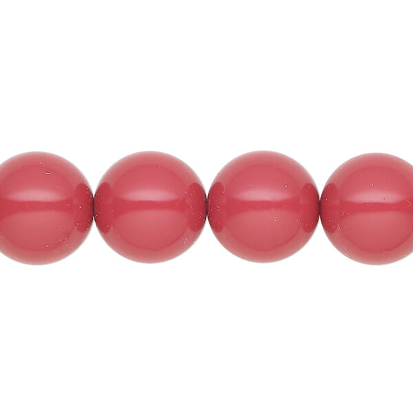 Pearl 30pk cranberry, Preciosa Czech crystal 12mm round image number 0