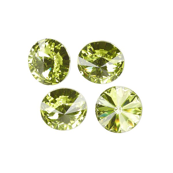 Chaton 48pk citrus green foil back, Crystal Passions® 12mm rivoli 1122 image number 0