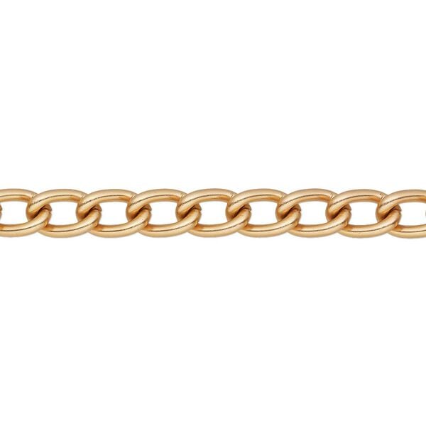 Chain, anodized aluminum, copper, 5mm curb. Sold per pkg of 5 feet. image number 0
