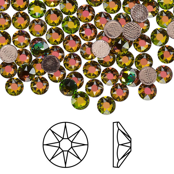 Flat back 1440pk crystal vitrail medium foil back, Swarovski® hotfix 4.6-4.8mm round SS20 2078 image number 0