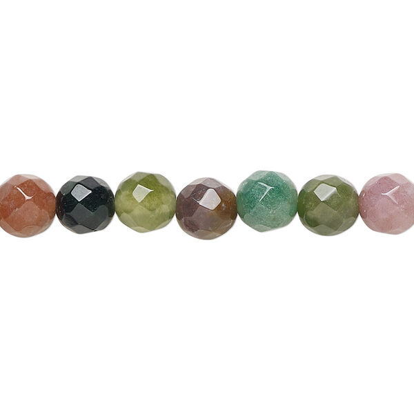 Fancy jasper 1pkg1, faceted round bead natural 15.5-16 inch 6mm image number 0