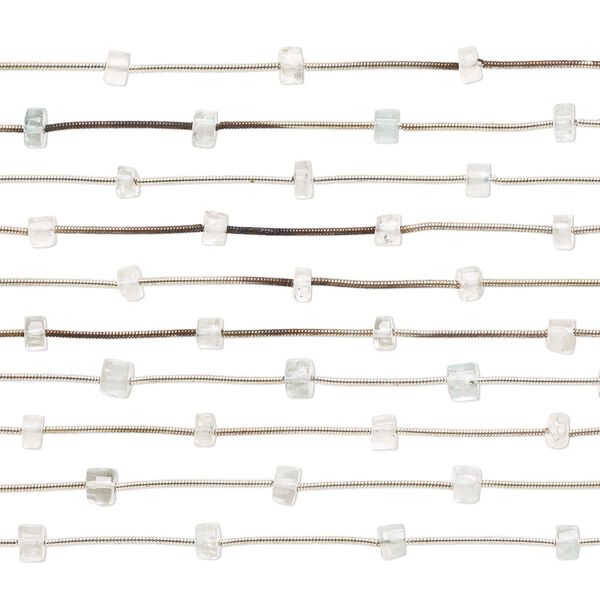 Aquamarine 1pkg10, hand-cut heishi bead 7 inch 4x2mm-6x4mm image number 0