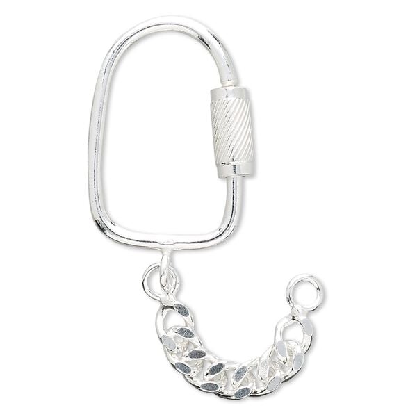 Key ring, sterling silver, 3 inches long with chain. Sold individually. image number 0