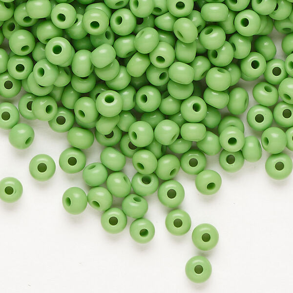 Seed bead, Preciosa Ornela Czech glass, pkg/50g, #6 rocaille, opaque mint green, (53230). image number 0