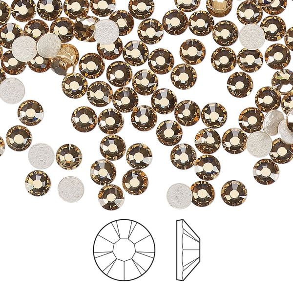 Flat back 1440pk light Colorado topaz foil back, Preciosa MAXIMA Czech crystal hotfix rhinestone 3.8-4mm chaton rose round SS16 image number 0