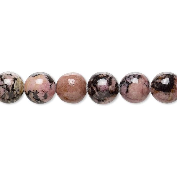 Rhodonite 1pkg1, round bead natural 15.5-16 inch 8mm image number 0