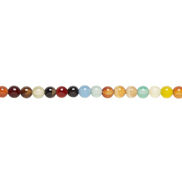 Agate 1pkg1, round bead 15.5-16 inch 3mm image number 0