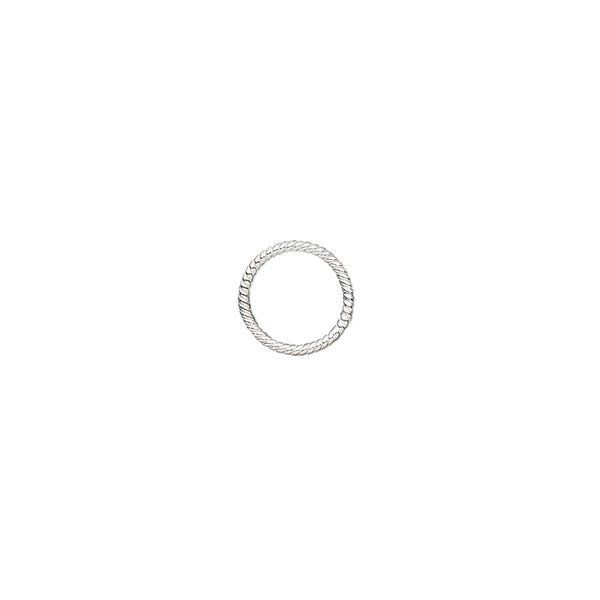 Jump ring, sterling silver, 9mm soldered twisted round, 7.5mm inside diameter, 20 gauge. Sold per pkg of 4. image number 0