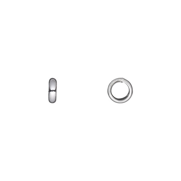 Jump ring, sterling silver, 6mm soldered round, 3.5mm inside diameter, 12 gauge. Sold per pkg of 10. image number 0