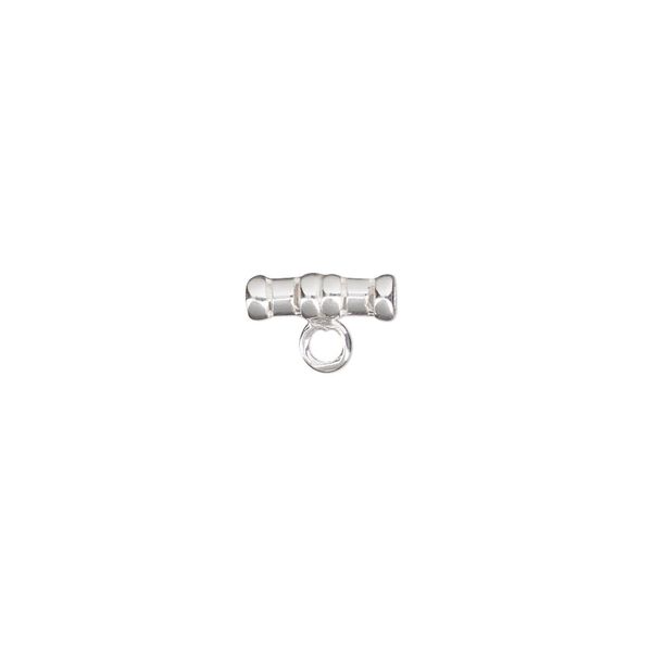 Crimp, sterling silver, 10x3mm tube with closed loop. Sold individually. image number 0