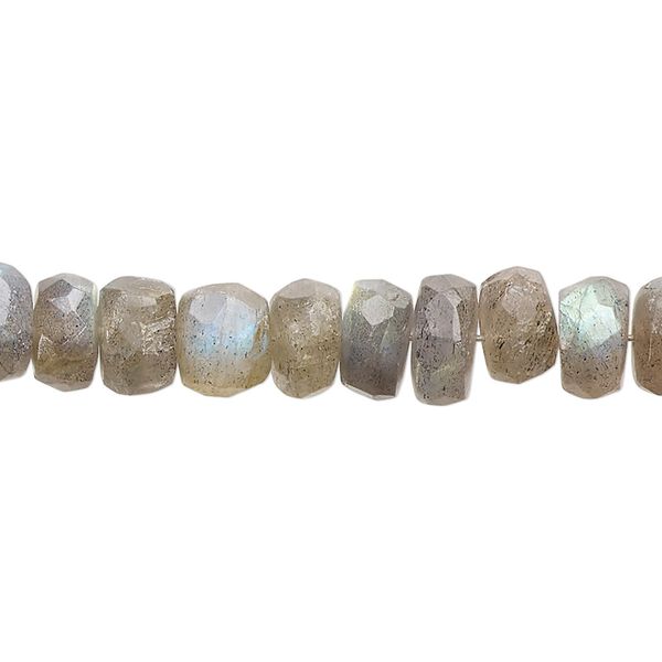 Labradorite 1pkg1, hand-cut faceted rondelle bead natural 14 inch 7x4mm-9x6mm image number 0