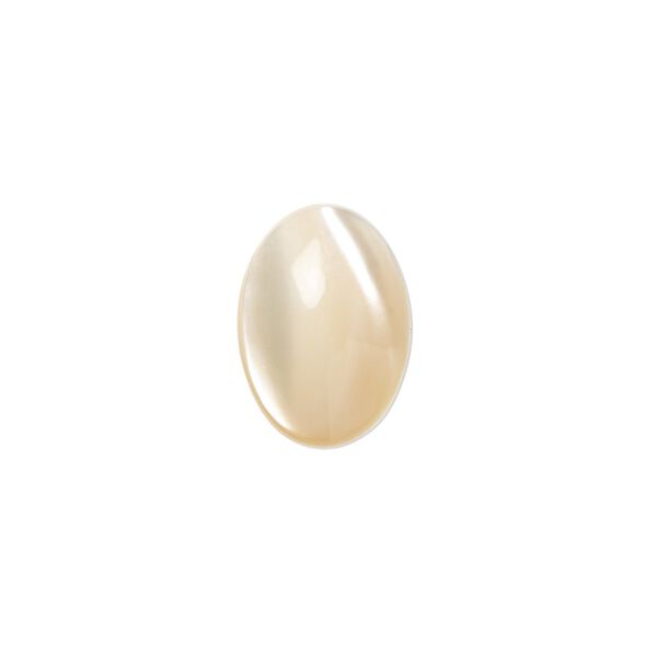Cabochon, mother-of-pearl shell (natural), 14x10mm calibrated oval, Mohs hardness 3-1/2. Sold per pkg of 2. image number 0
