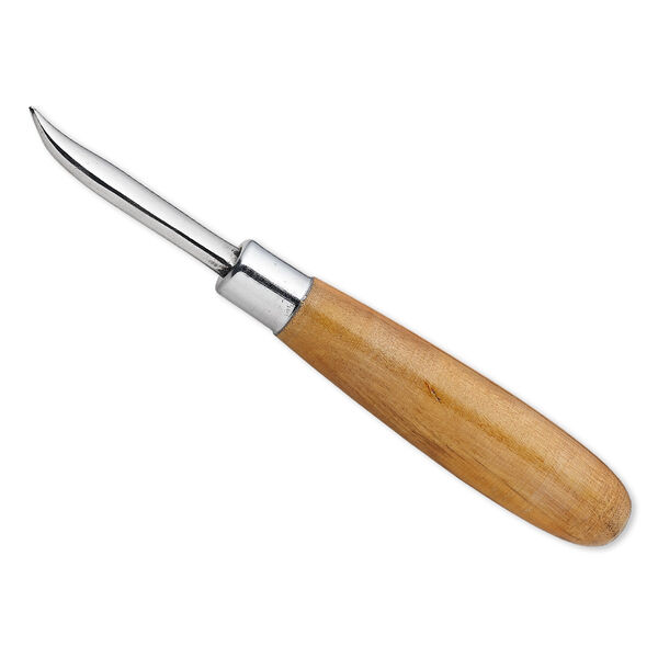 Burnisher, wood and stainless steel, curved, 6 inches with 2-inch tip. Sold individually. image number 0