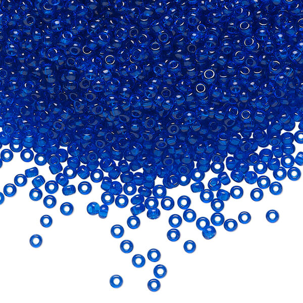 Seed bead, Preciosa Ornela Czech glass, pkg/500g, #11 rocaille, transparent sapphire blue, (60300). image number 0