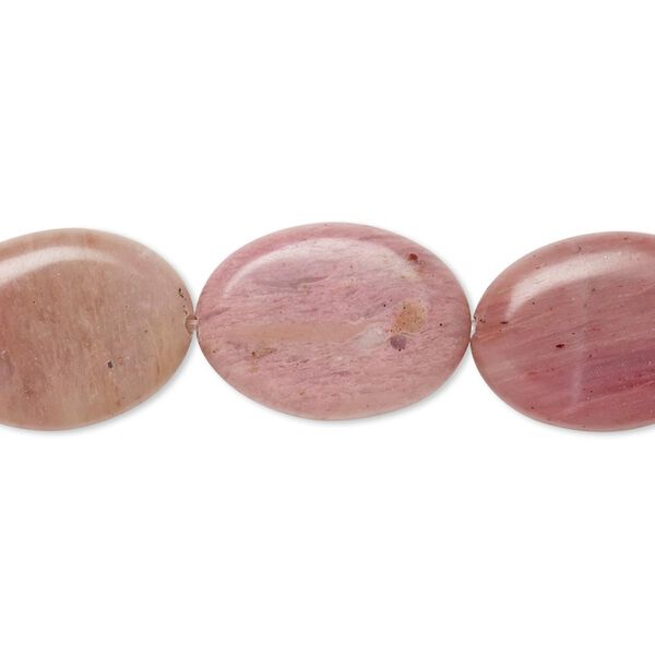 Rhodonite 1pkg1, flat oval bead natural 8 inch 18x13mm image number 0