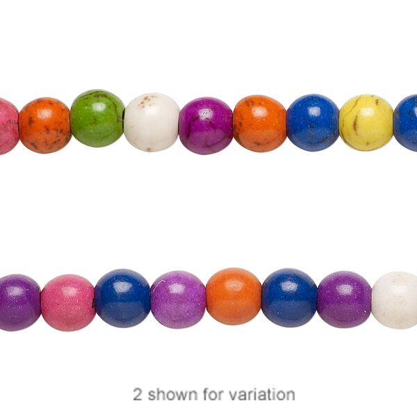 Magnesite 1pkg1, round bead 15.5-16 inch 6mm image number 0