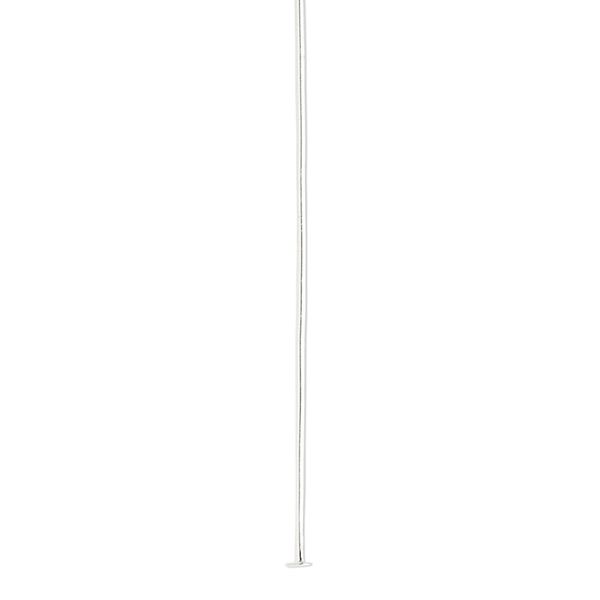 Head pin, silver-plated brass, 2 inches, 21 gauge. Sold per pkg of 100. image number 0