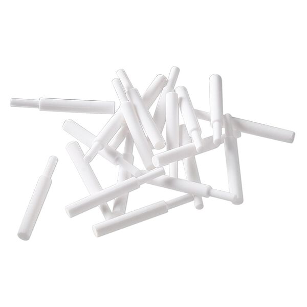Replacement peg, ceramic, white, 25x3mm. Sold per pkg of 20. image number 0