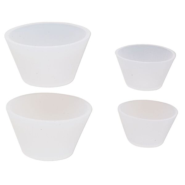 Mixing cup, silicone, white, (2) 1/8 ounce and (2) 1/2 ounce cups. Sold per 4-piece set. image number 0