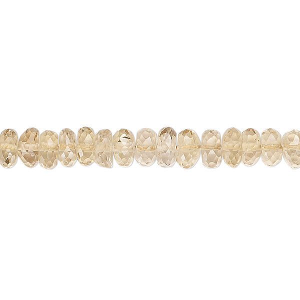 Champagne quartz 1pkg1, hand-cut faceted rondelle bead B+ grade, 8 inch 5x2mm-6x3mm image number 0