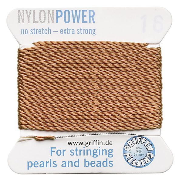 Thread, Griffin, nylon, cornelian, size #16. Sold per 2-meter card (approximately 78 inches). image number 0