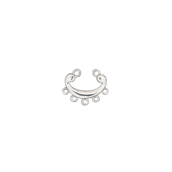 Link, sterling silver, 11x8mm plain with 5 loops. Sold per pkg of 2. image number 0