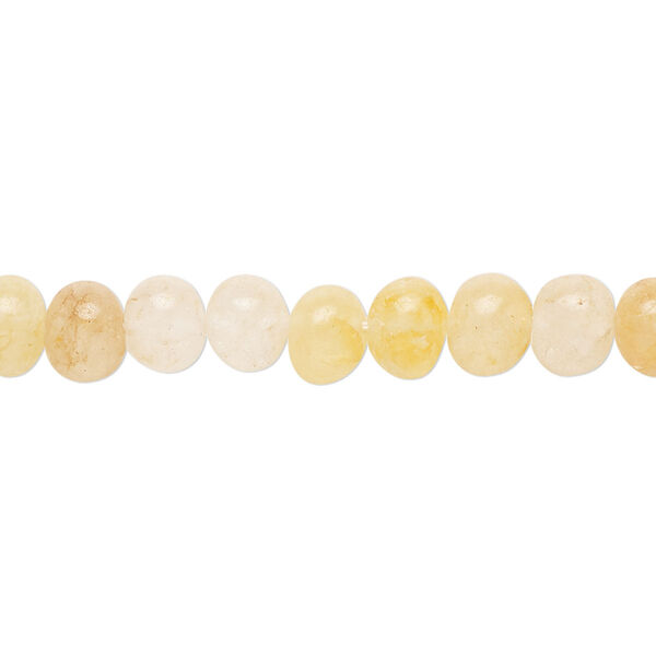 Yellow iron quartz 1pkg1, hand-cut rondelle bead natural B- grade, 14 inch 6x5mm-8x6mm image number 0