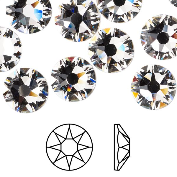 Flat back 96pk crystal foil back, Swarovski® 10.912-11.304mm rose round SS48 2088 image number 0