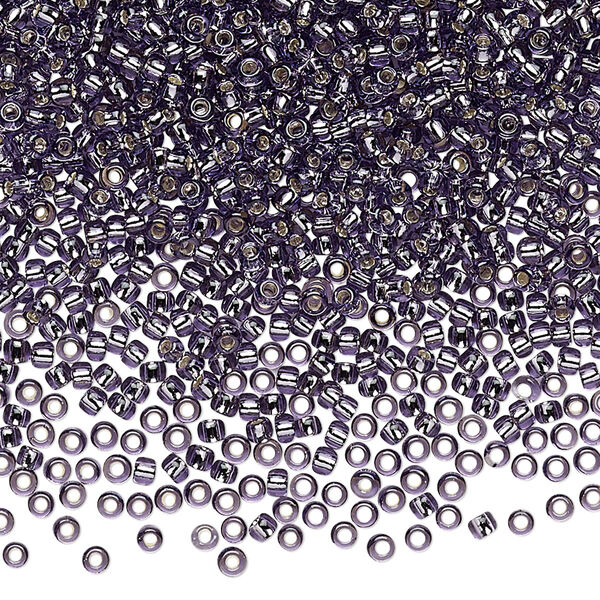 Seed bead, TOHO BEADS®, glass, pkg/250g, #11 round, transparent silver-lined tanzanite (TR-11-39). image number 0