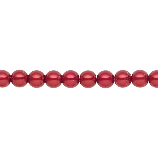 Pearl 500pk red, Preciosa Czech crystal 5mm round image number 0