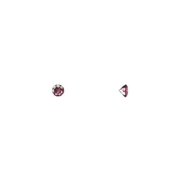 Rhodolite garnet 1pkg4, hand-cut faceted round gem natural 3mm image number 0
