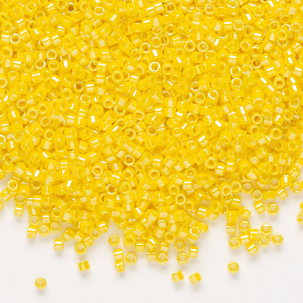 Seed bead, Delica®, glass, pkg/50g, #11 round, opaque rainbow canary (DB-1572). image number 0