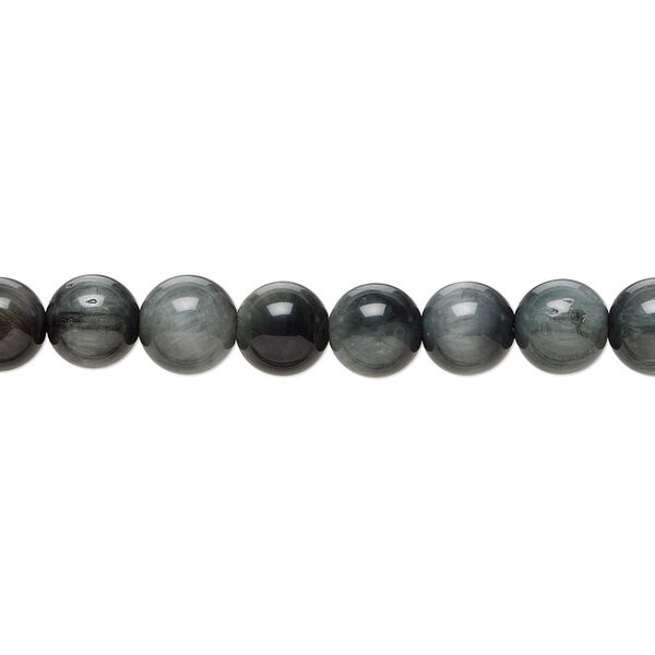 Cat's eye quartz 1pkg1, round bead natural 15.5-16 inch 6mm image number 0