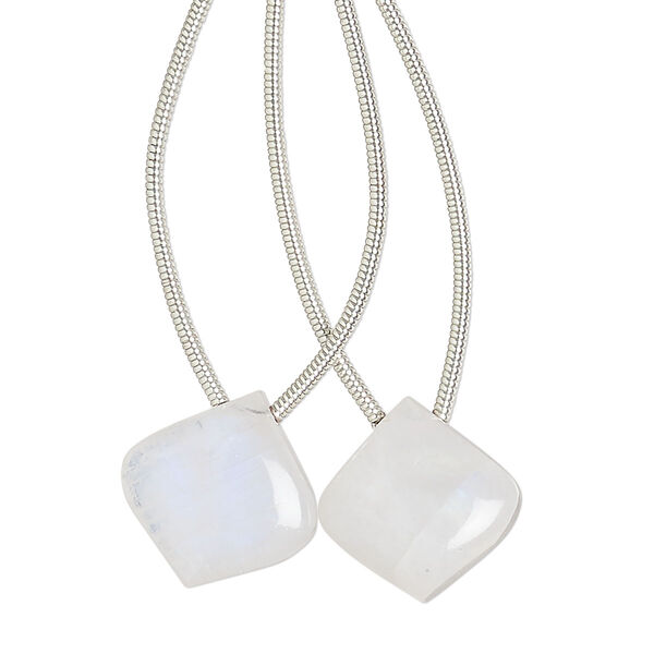 Rainbow moonstone 1pkg2, hand-cut top-drilled puffed teardrop bead natural 14x14mm image number 0