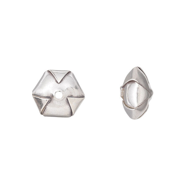 Bead, Hill Tribes, fine silver, 12x8mm wrapped saucer. Sold per pkg of 4. image number 0