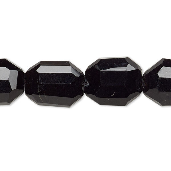 Black onyx 1pkg10, hand-faceted tumbled freeform nugget bead small image number 0