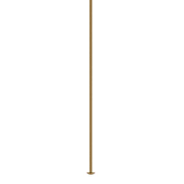 Head pin, antique gold-plated brass, 4 inches, 21 gauge. Sold per pkg of 100. image number 0