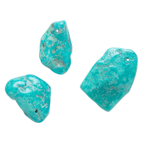 Turquoise 1pkg3, top-drilled freeform focal mix 15x12mm-34x25mm image number 0