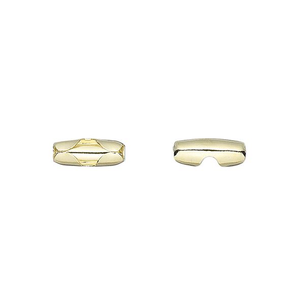 Ball chain connector, brass, 10x4mm, fits 3.2mm ball chain. Sold per pkg of 100. image number 0