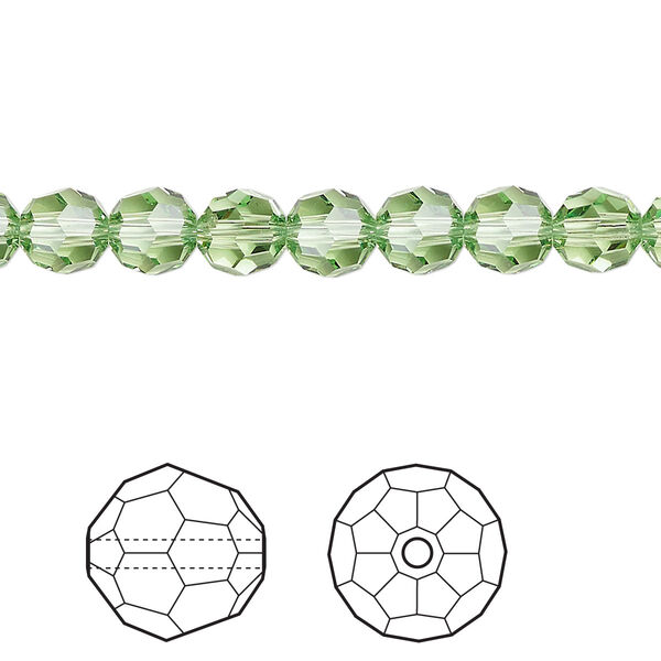 Bead 144pk peridot, Crystal Passions® Regenerated 6mm round 5000 image number 0