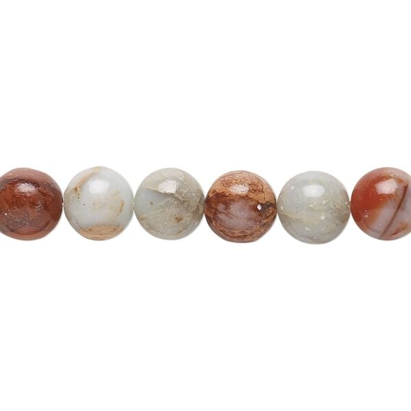 Aqua terra "jasper" 1pkg1, round bead natural 15.5-16 inch 8mm image number 0