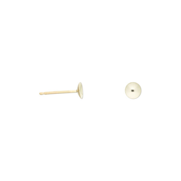 Earstud, 14Kt gold, 4mm cup, fits 4-6mm half-drilled bead. Sold per pair. image number 0