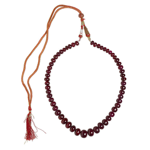 Indian ruby 1pkg1, hand-cut rondelle bead 15.5-16 inch graduated 6x4mm-14x12mm image number 0