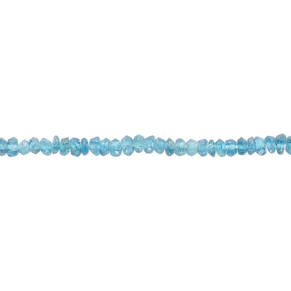 Neon blue apatite 1pkg1, hand-cut faceted saucer bead natural 15 inch 3x1mm-4x2mm image number 0