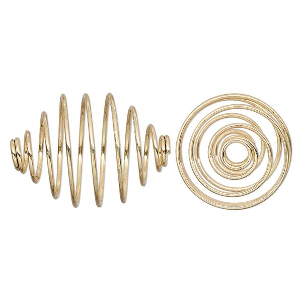 Bead cage, gold-plated steel, 23x17mm tapered oval. Sold per pkg of 10. image number 0