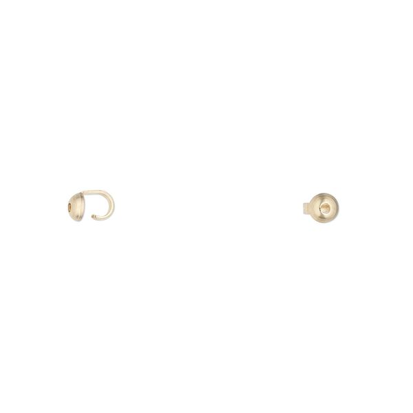 Bead tip, 14Kt gold-filled, 5x3mm with 0.039-inch hole. Sold per pkg of 10. image number 0